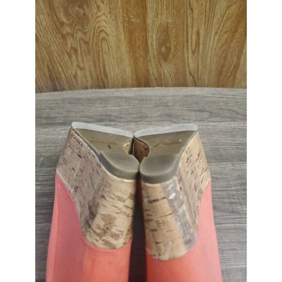 Just Fab Platform Wedge Peep Toe Shoes Pink Womens Size 6 - Picture 8 of 11